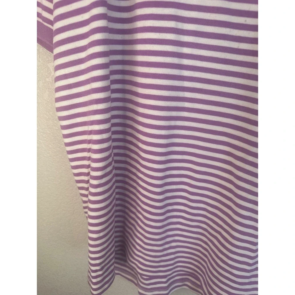 Polo Ralph Lauren Men's Purple Striped Short Sleeve Pony Logo Polo Shirt Size XL